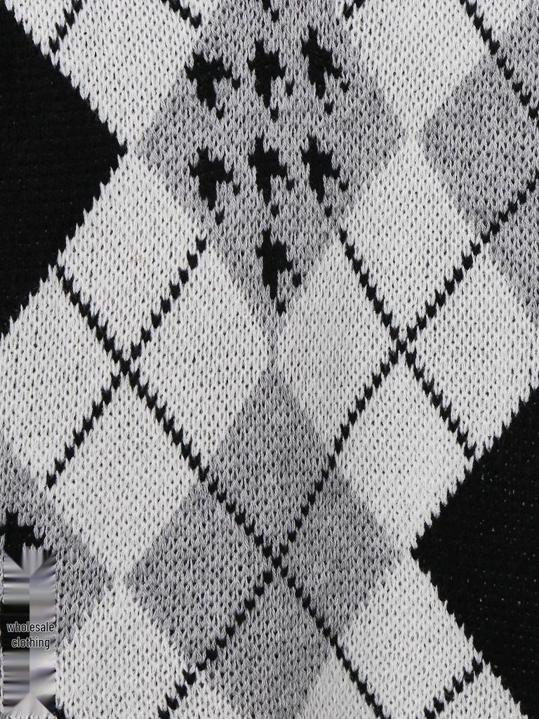 Женский пуловер-жилет с V-образным вырезом и аргайловым узором для осени/зимы