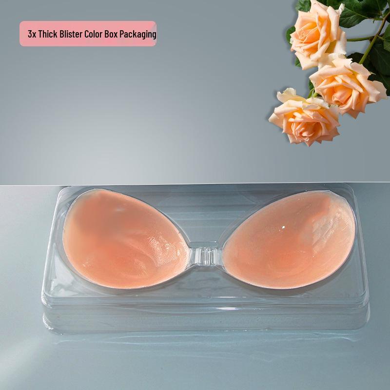 Силиконовый невидимый бюстгальтер для маленькой груди - Утолщенная тонкая чашка с 3D-силиконовыми накладками для груди для свадебных платьев