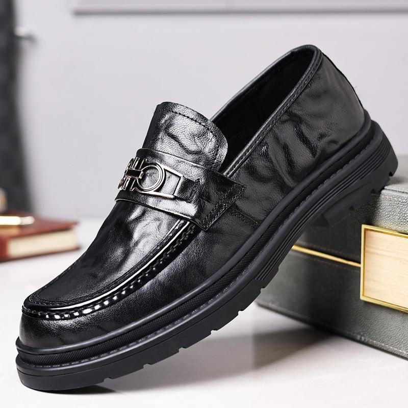 Новые мужские повседневные кожаные туфли из овчины первого слоя, деловые кожаные мужские туфли, мужские туфли ручной работы, туфли с круглым носком, дышащие