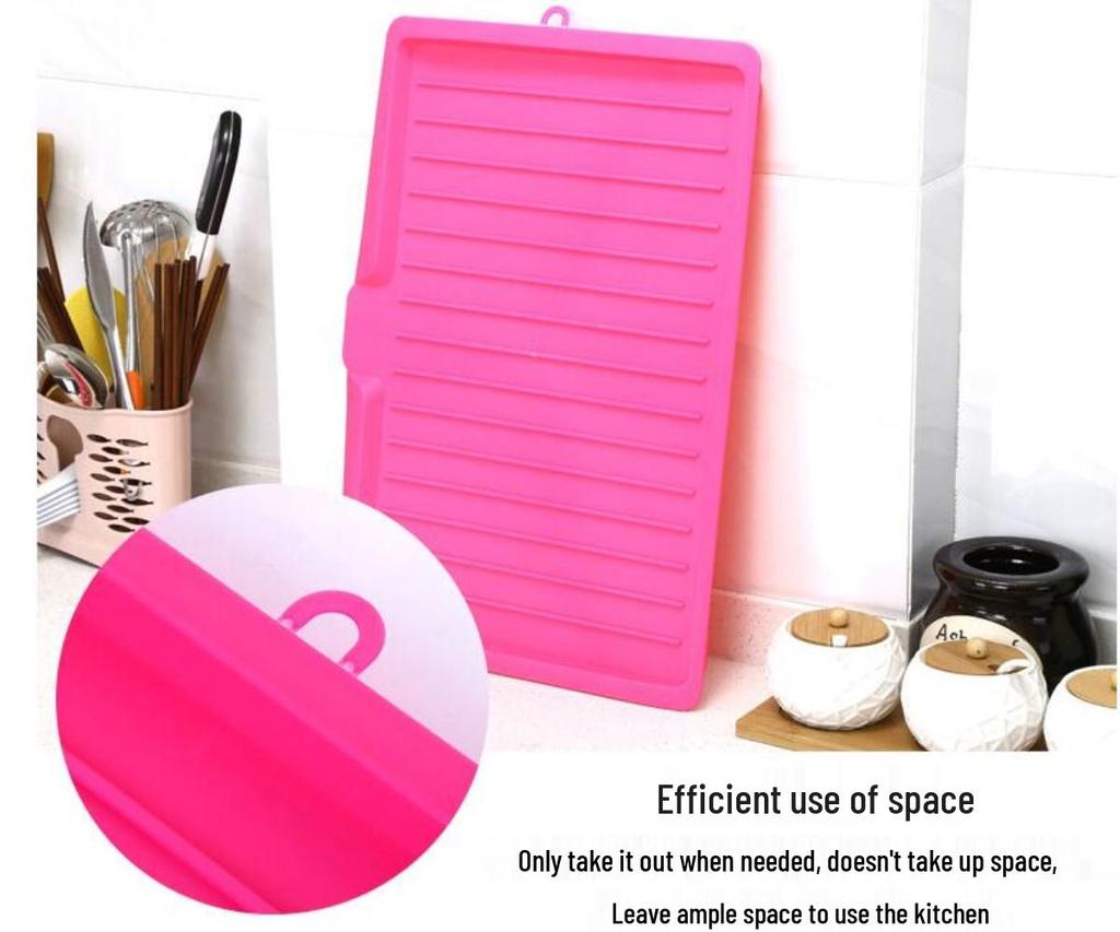 Rectangular Kitchen Drain Tray and Storage Rack for Fruits, Vegetables, and Tableware