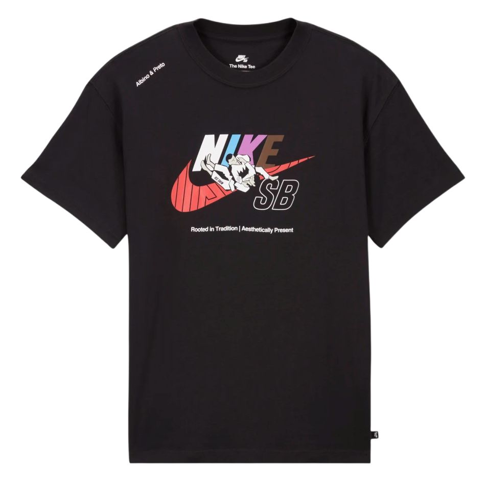 Nike Приталенная футболка с коротким рукавом и круглым вырезом с графическим принтом и буквенным принтом, мужские топы, черные FJ1152-010