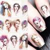 1 Sheet Fashion Women Design Water Transfer Nail Sticker Decal Nail Decorations Painting Portrait Flowers
