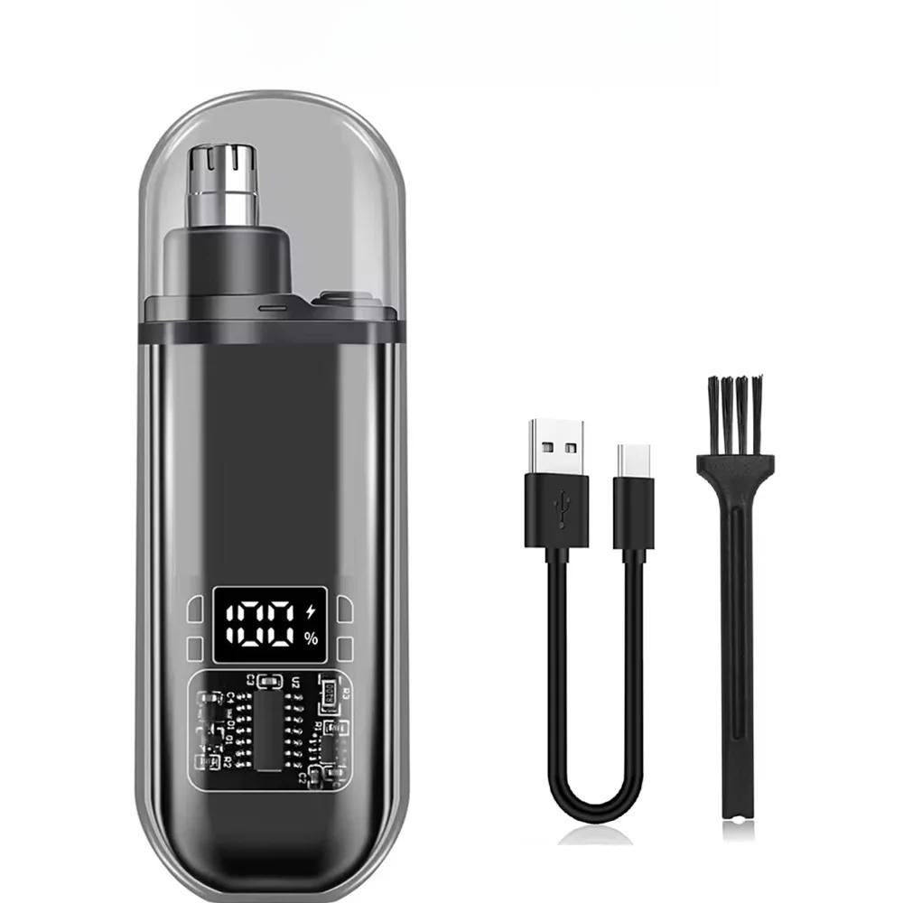 Портативный электрический триммер для волос в носу, перезаряжаемый триммер для волос в носу и ушах, машинка для стрижки, автоматический, моющийся, бритва для носа, унисекс