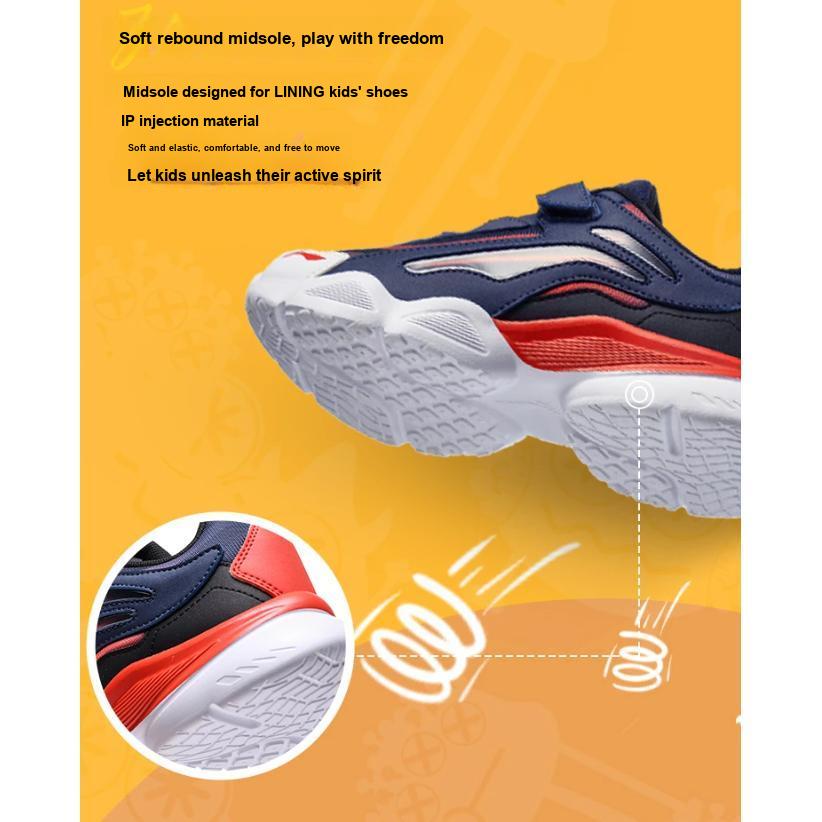 Li Ning Kids Aurora Skywalker Sports Trend Низкие повседневные кроссовки Детские кроссовки Красный Синий YKCQ274-19