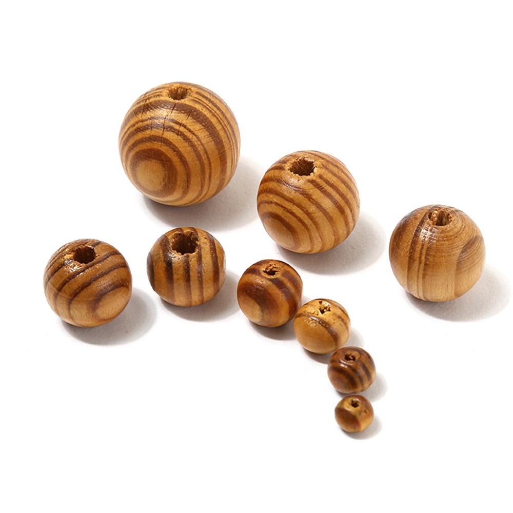 Круглые бусины из туи с деревянными полосками, экологически чистые, деревянные разделительные бусины для изготовления ювелирных изделий, аксессуары для DIY, 6-30 мм