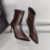 Autumn Winter Women Slim Ankle Boots Fashion Elegant Pointed Toe Shoes Thin High Heel Women's Morder Short Booties
