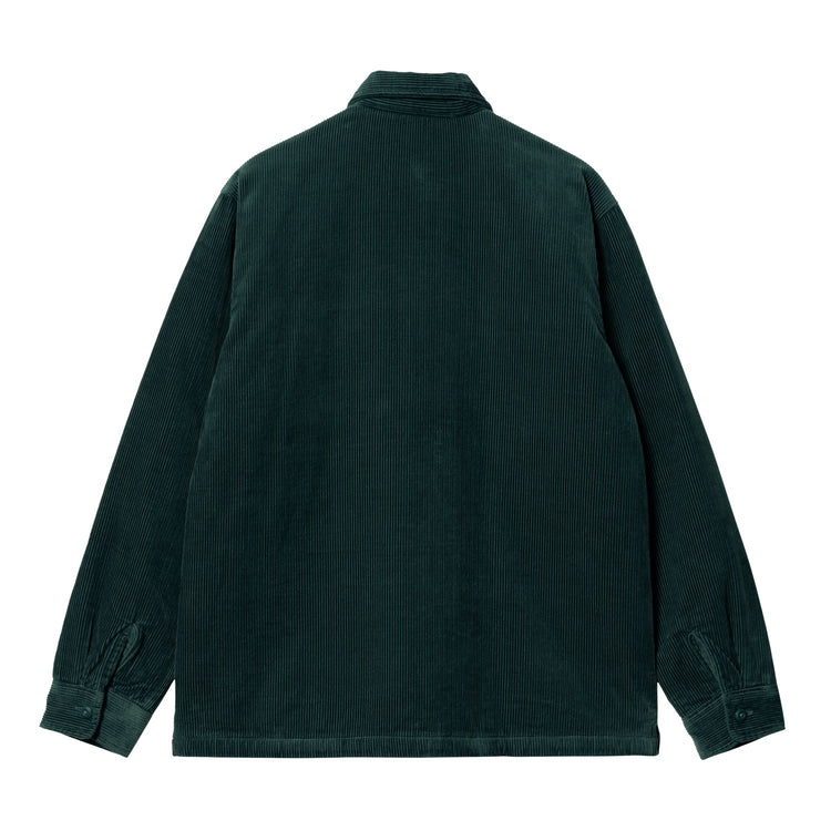 Carhartt WIP FW22 Однотонная Рабочая Куртка на Пуговицах с Нашитой Логотипом из Вельвета Мужские куртки Зеленый I028827-0WD-XX