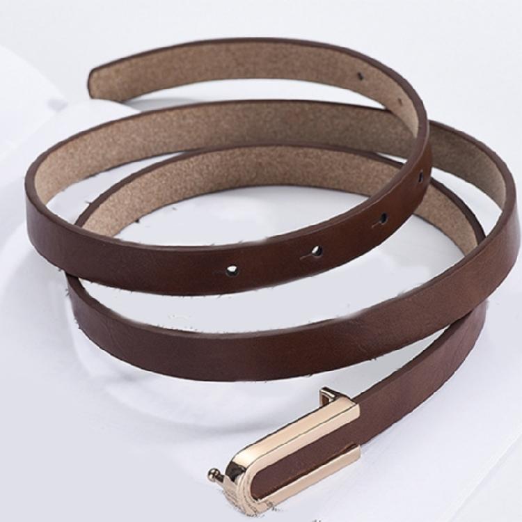 Trendy Waist Belt U Shaped Metal Buckle Thin Belt Waist Cincher for Women Enhances Any Outfit