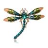 Fashion Dragonfly Brooches For Women Vintage Green Purple Enamel Crystal Insect Brooch Pins Animal Jewelry Decoration