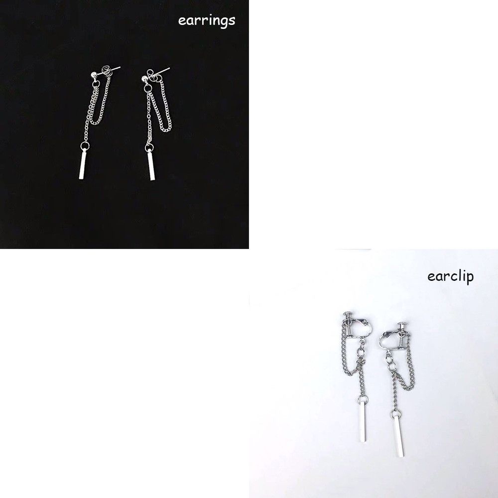 Dark Handsome Personality Bungee Ear Clip No Pierced Chain Earrings