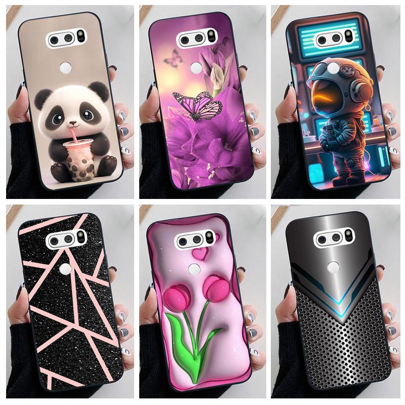 For LG V30 Plus Phone Case Lovely Panda Cartoon Painting Soft Siliocne Coque For LG V40 Thinq Cover Bumper for LG V30S V35 Thinq