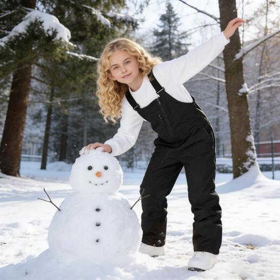 Детский утепленный зимний комбинезон-полукомбинезон, водонепроницаемые теплые брюки для сноуборда и лыж, ветрозащитный слитный костюм для мальчиков и девочек