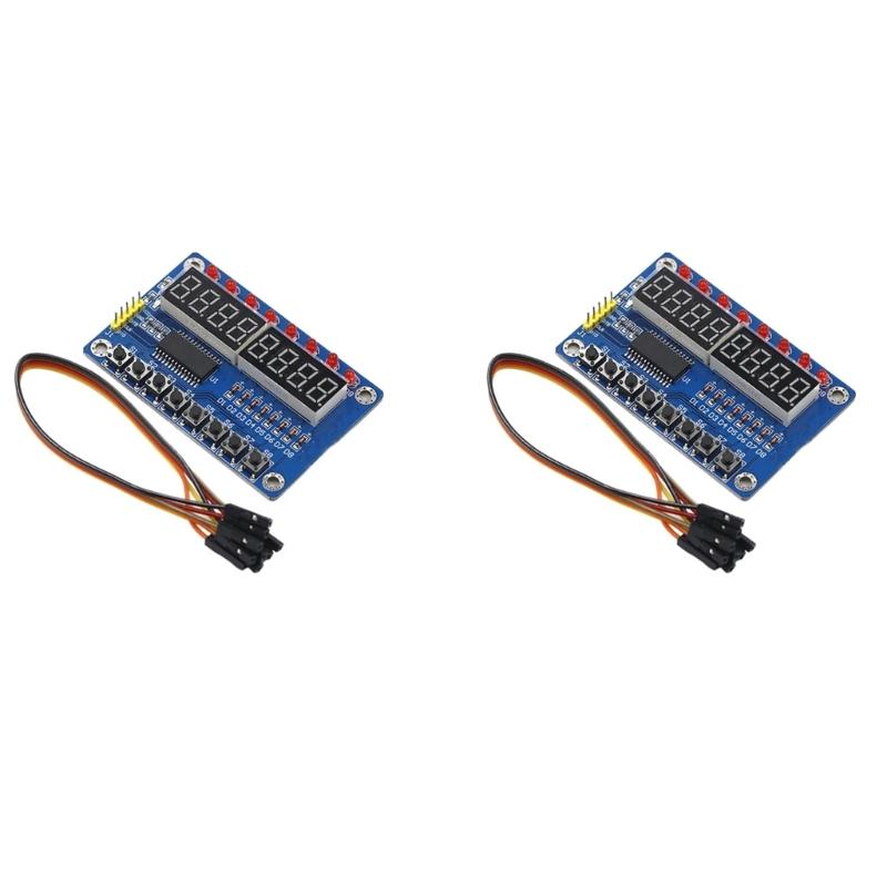 Digital Tube Output Board TM1638 Digital LED Tube Module Responsive Input Indicators Lights For Microcontroller Systems