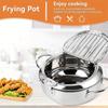 Фритюрница из нержавеющей стали с термометром и съемной решеткой, сковорода темпура в японском стиле с ручкой холодного прикосновения для плиты