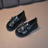 Маленькие туфли для девочек весна и осень новые детские туфли принцессы на мягкой подошве для больших девочек черные одинарные туфли прилив