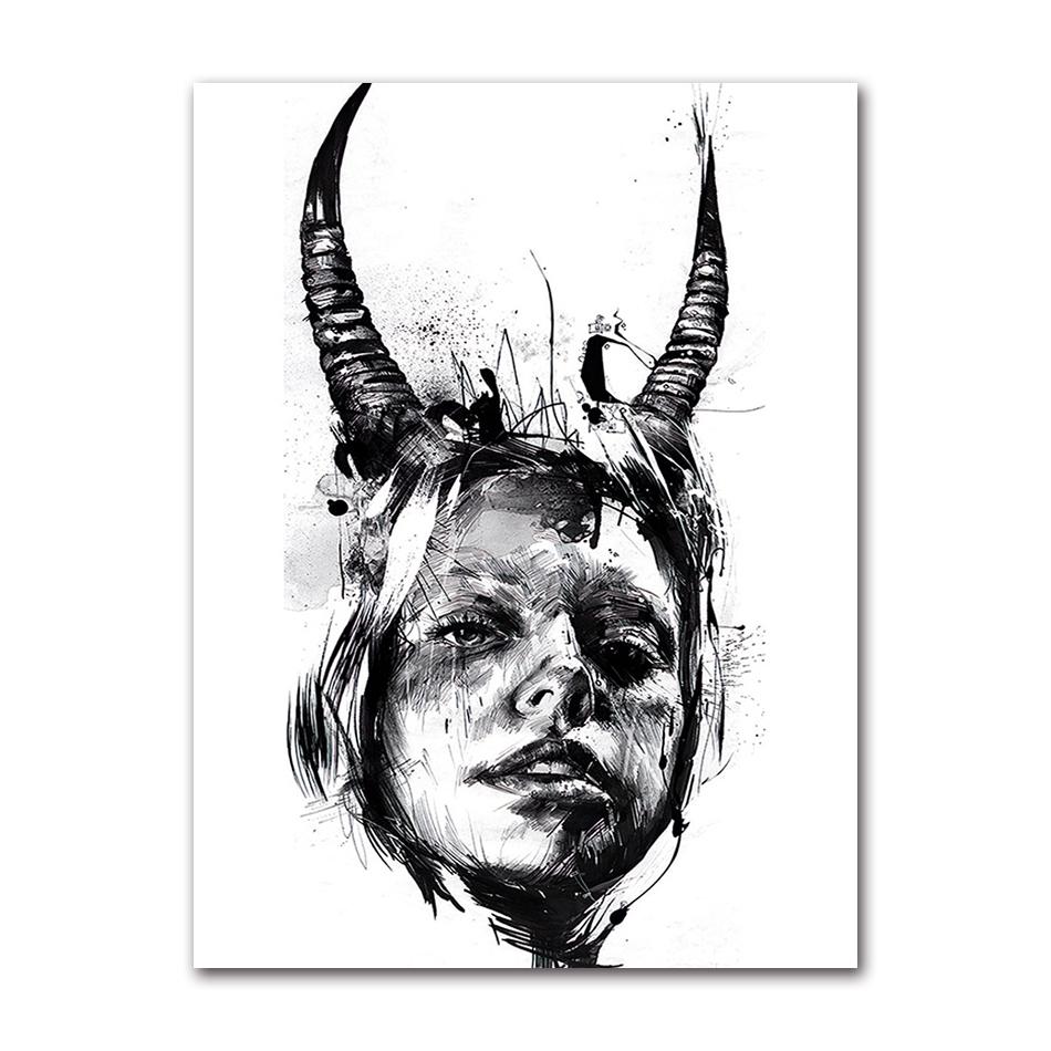 for Living room Home Decor no frame Wall Art Pictures Colorful Charming Girl Canvas Painting Prints Decoration