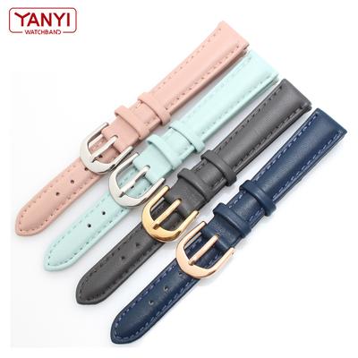 Браслет из натуральной кожи 14 мм, 16 мм, 18 мм, 20 мм, женский ремешок для часов, простой ремешок для наручных часов, маленький ремешок для часов, мягкий ремешок общего назначения