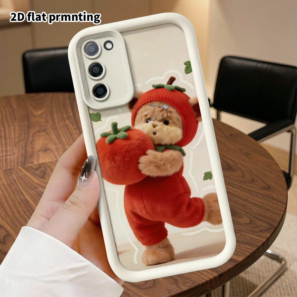 Phone Case: 2D flat Samsung Galaxy A34 A35 M05 M06 S20 S22 S21 FE Plus 5G protective case, Tomato Bear, perfect Christmas and Halloween holiday gift