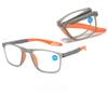 Fashionable Square Frame Portable Folding Presbyopia Glasses Hd Blue Light Blocking Business Reading Glasses With Plus Diopters
