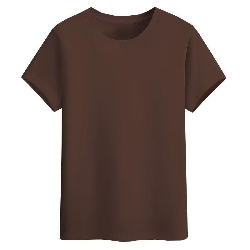 Мужская летняя дышащая однотонная футболка с круглым вырезом, облегающая, повседневная