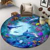 3D круглый ковер с морским организмом, океанические дельфины, противоскользящий коврик для спальни, напольное компьютерное кресло, украшение дома