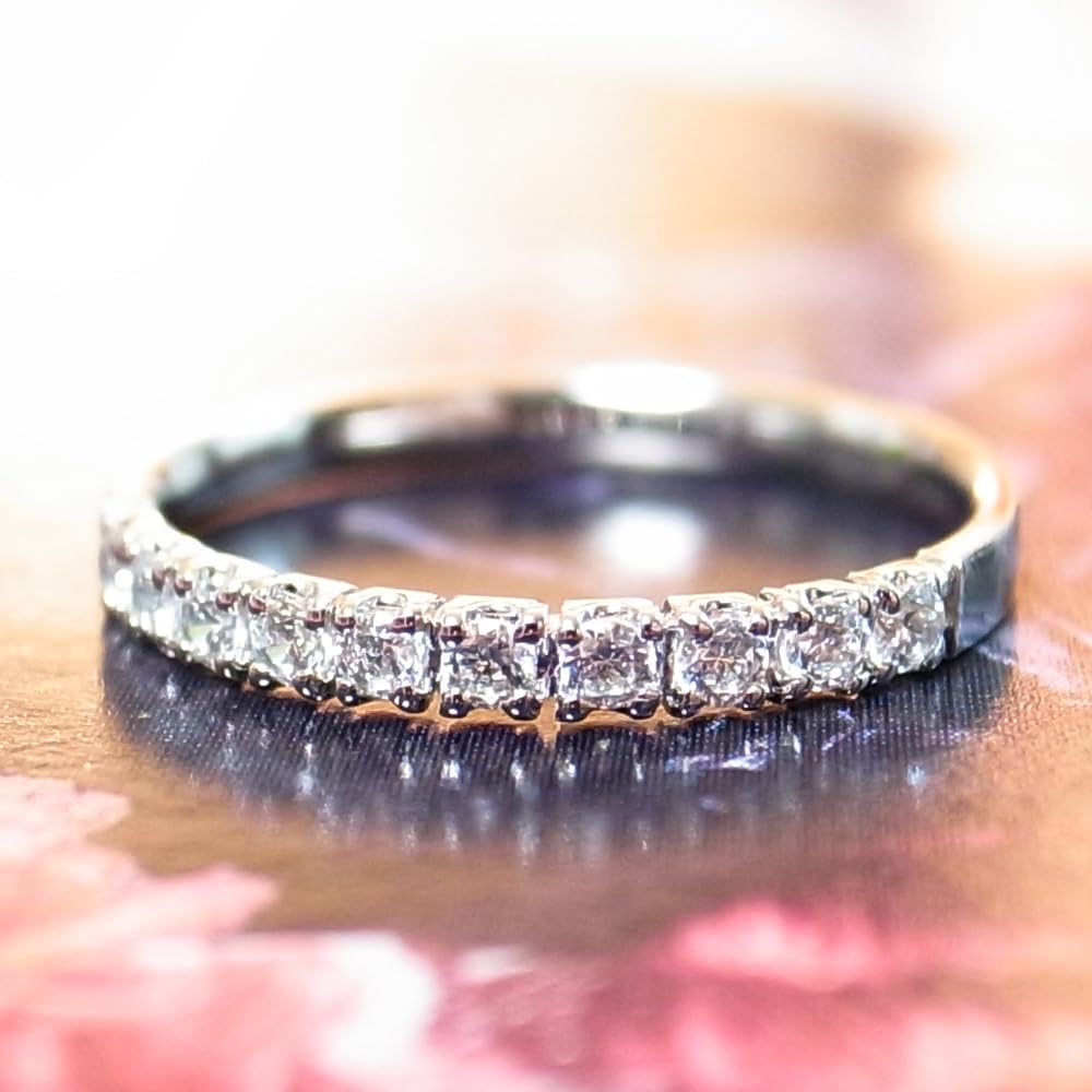 K18 K10 Natural Diamond Half Eternity Various Sweet Diamond 18K 10K 10th Anniversary April Quality Guarantee Yellow [MeeRise] [Special Sample] Ring,