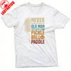 Never Underestimate An Old Man with A Pickleball Paddle Summer Men TShirt Casual Graphic Design for Outdoor Sports Tees