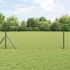 VidaXL Chain Link Fence with 7 Posts 0.6x10 M Galvanized Steel Grey 3351103