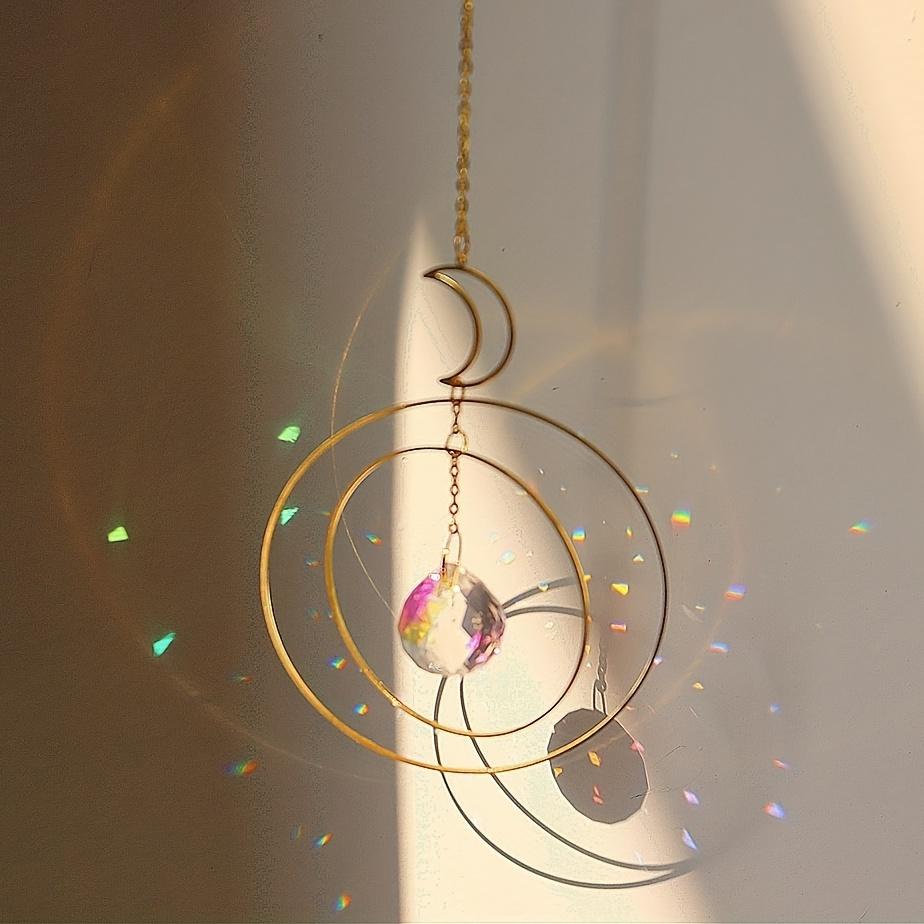1 crystal sun catcher, wind chime, moon star pendant for wedding homes, car suspension, outdoor decoration