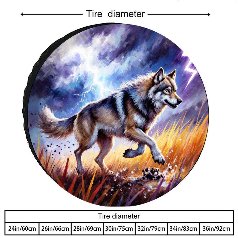 Storm Wolf Tire Cover Polyester Fiber Off-Road Spare Tire Protection Cover for Jeep SUV