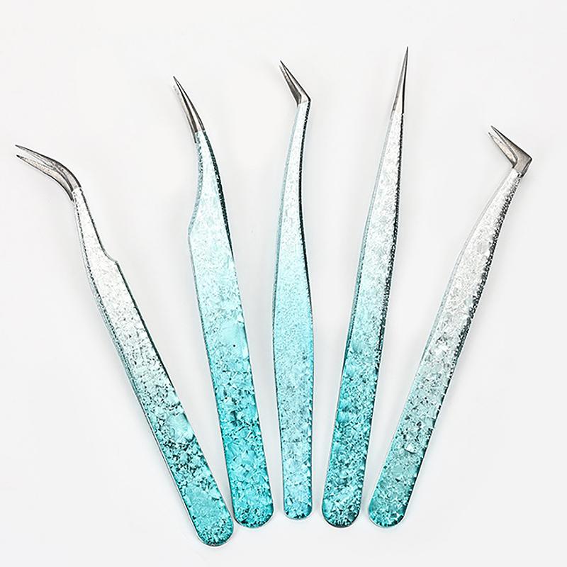 2 шт. пинцеты для ресниц Ice Flower антистатические 3D точные накладные ресницы для наращивания бровей принадлежности для макияжа пинцеты инструменты
