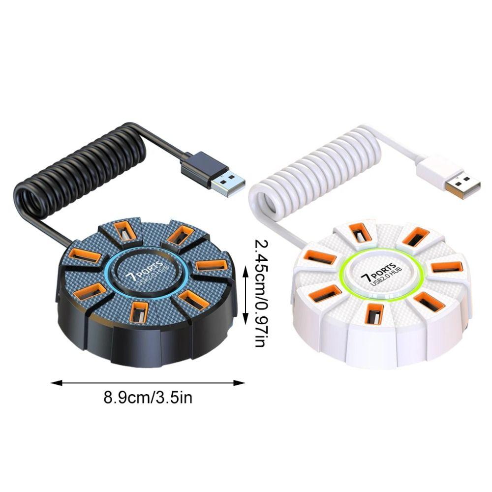 USB-разветвитель 7 портов Множественный расширитель RGB-подсветка Мульти-разветвитель Адаптер Адаптер зарядного устройства