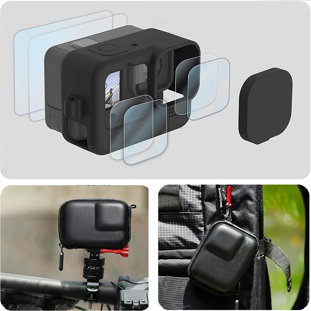 Силиконовый чехол для GoPro Hero 13, черная защитная пленка для экрана, крышка объектива, сумка для хранения для Go Pro 13, 12, 11, 10, 9, аксессуары для чехлов