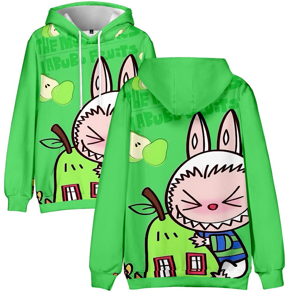 12 цветов LABUBU Printed Men Women Hoodies Casual Pullover Hoodie Fashion Sweatshirts Hip Hop Sweatshirt Clothes