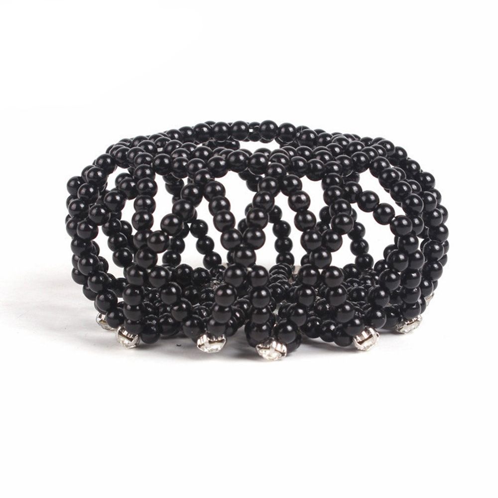 Furling Ornament Balle Crochet Elastic Crystal Handmade Pearl Hair Nets Bun Net Hair Bun Headwear