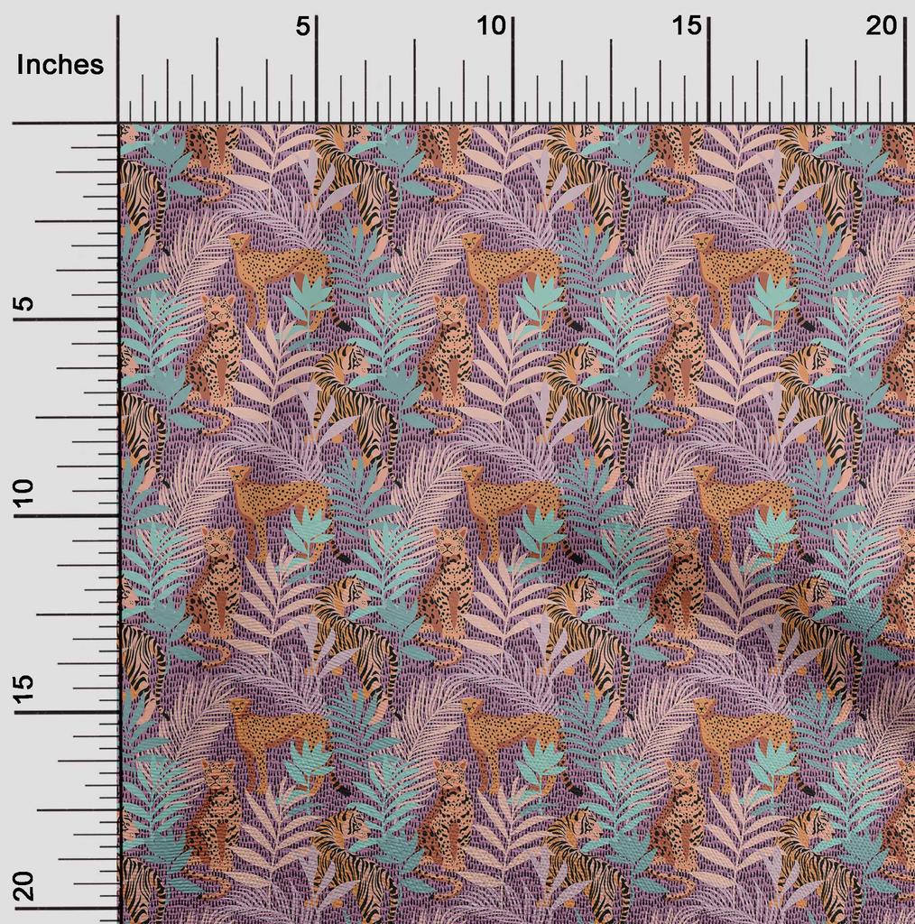 oneOone Ткань Cotton Flex темно-зеленого цвета с тропическими листьями и рисунком животных в одежде Материал Ткань с принтом Ткань от The Yard 40 дюймов