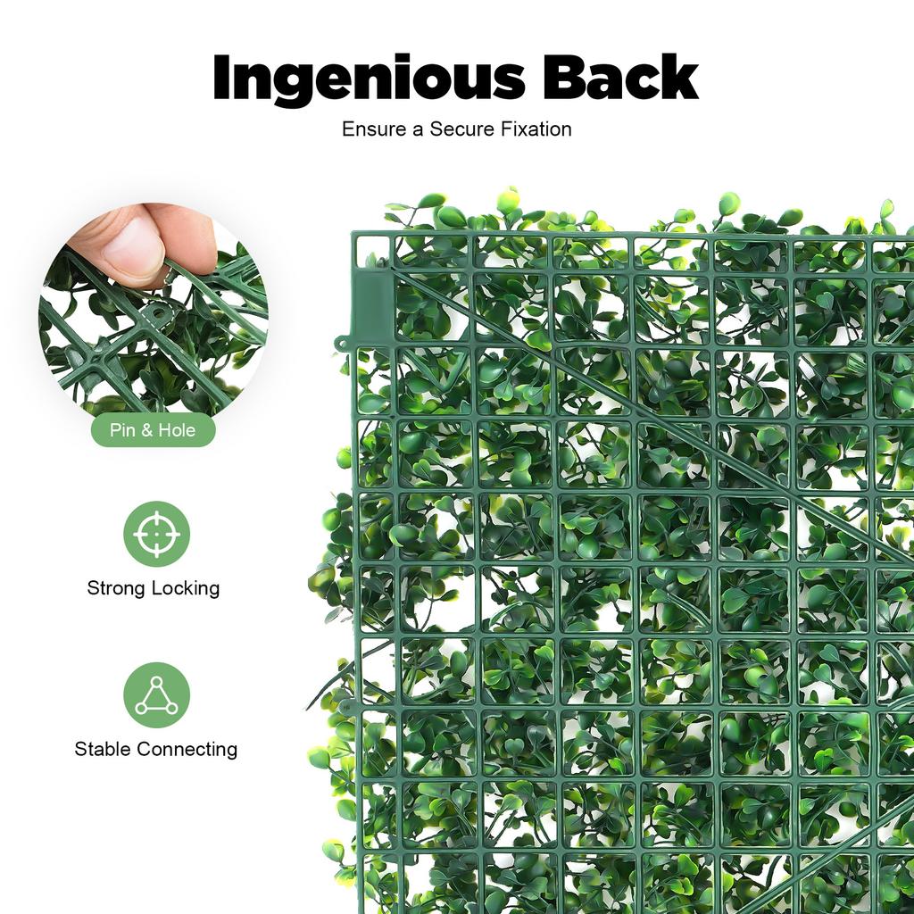 12 шт. панелей искусственной травы, 60x40 см, реалистичная ПЭ зелень, стена-забор для уединения для внутреннего и наружного садового декора