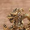 1Pc Solid Brass Zodiac Dragon Small Statue Desktop Ornament Feng Shui Decor