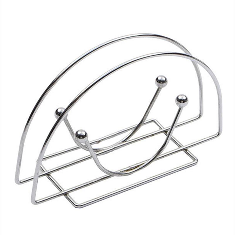 Stainless Steel Table Napkin Holder Napkin Clip Rack Box Serviette Holder Organizer Tissue Dispenser Storage Case Table Decor
