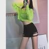 Women's High Waist Black Punk Dance Shorts