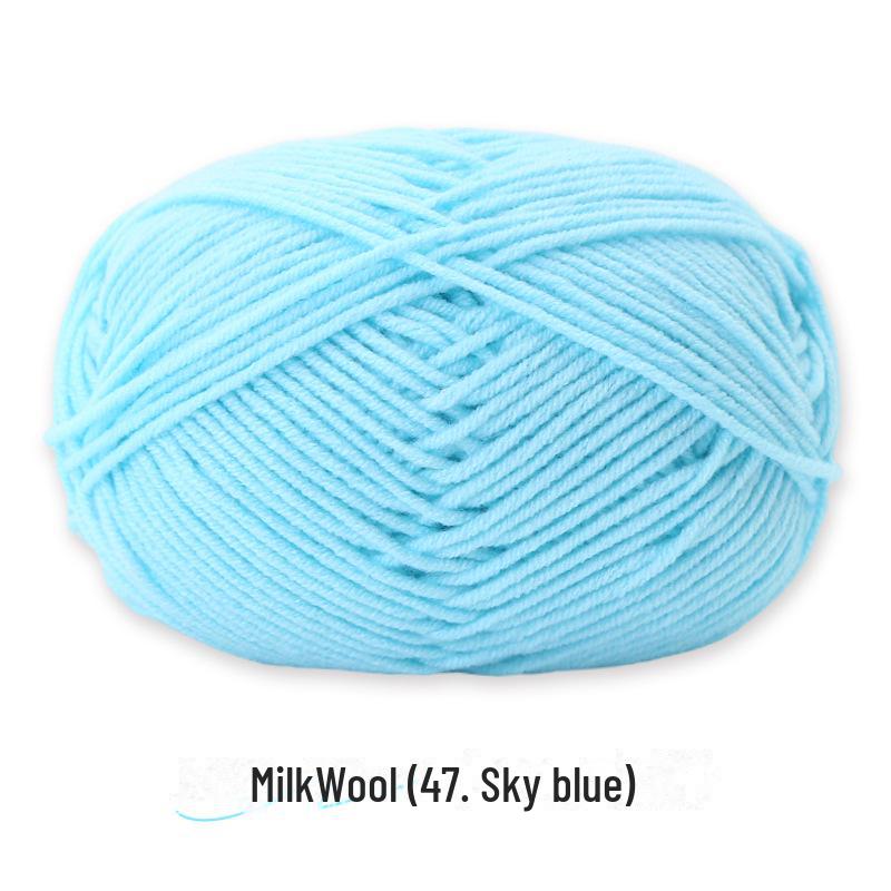 4-Strand Combed Milk Cotton Yarn Ball for DIY Crochet: Doll Making & Baby Sweater/Scarf Kit