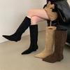 Модные Eilyken Осень Зима Винтажный Дизайн Острый Носок Ботфорты Женские Клиновидные Каблуки Женские Длинные Ботильоны Zapatos De Muje