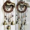 Witch Bells Protection Door Hangers Witch Wind Chimes Wreath Handmade Hanging Witch Bells Wiccan Magic Wind Chimes for Home Door