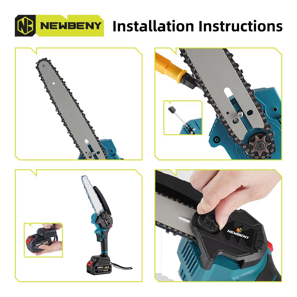 Newbeny 8 Inch Brushless Electric Pruning Saw With Oiler Cordless Woodworking Garden Pruning Saw Power Tools For Makita 18V Battery