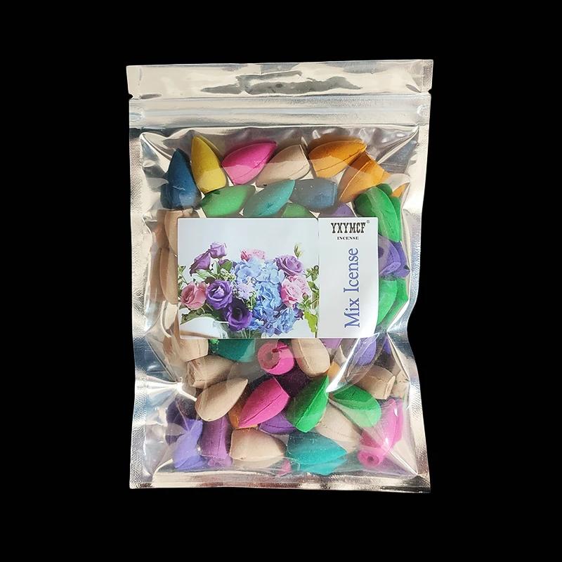 50 шт. Дымовые благовония с обратным потоком, бытовые натуральные благовония в виде рефлюксной башни, конусные благовония с ароматом жасминового чая, ароматизатор для комнаты, оптовая продажа