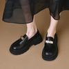 Заблокировать Британский стиль маленькие кожаные туфли женские весна-лето 2025 новые одинарные туфли на платформе увеличение высоты простые повседневные мокасины женские