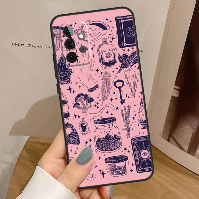 Girly Pastel Witch Goth Ouija Case For Samsung Galaxy A55 A35 A15 A54 A34 A14 A33 A53 A13 A23 A17 A06 A16 A56 A36 A32 A52