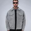 Men's Trendy Suede Velvet Zipper Jacket with Large Pockets - Casual Lapel Design for Spring and Autumn