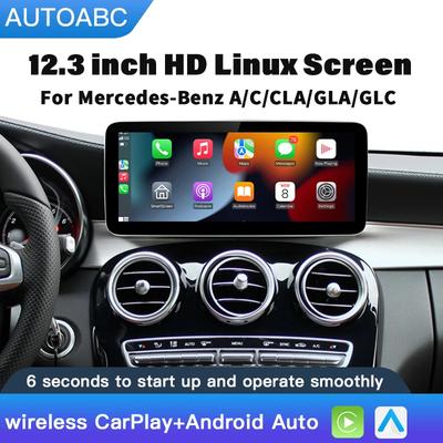 Беспроводной Carplay/Android Auto 12,3-дюймовый сенсорный экран мультимедийный радиоприемник для Mercedes Benz NTG5.0 GLA CLA GLC HD 1920 * 720