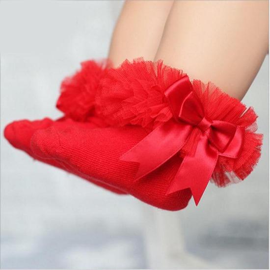 Girls Princess Tutu Socks Baby Knee Bellow Sock Ruffles Cotton Kids Ankle Socks Pography Silk Ribbon Bowknot Lace Sock